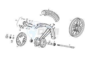 SENDA R EURO 2 - 125 drawing FRONT WHEEL