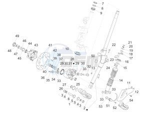 150 4T 3V ie Primavera (NAFTA) drawing Fork/steering tube - Steering bearing unit