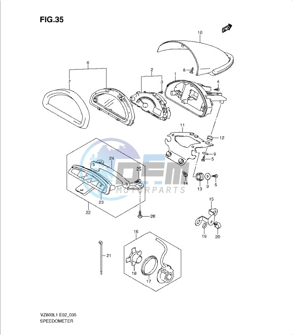 SPEEDOMETER (VZ800UEL1 E19)