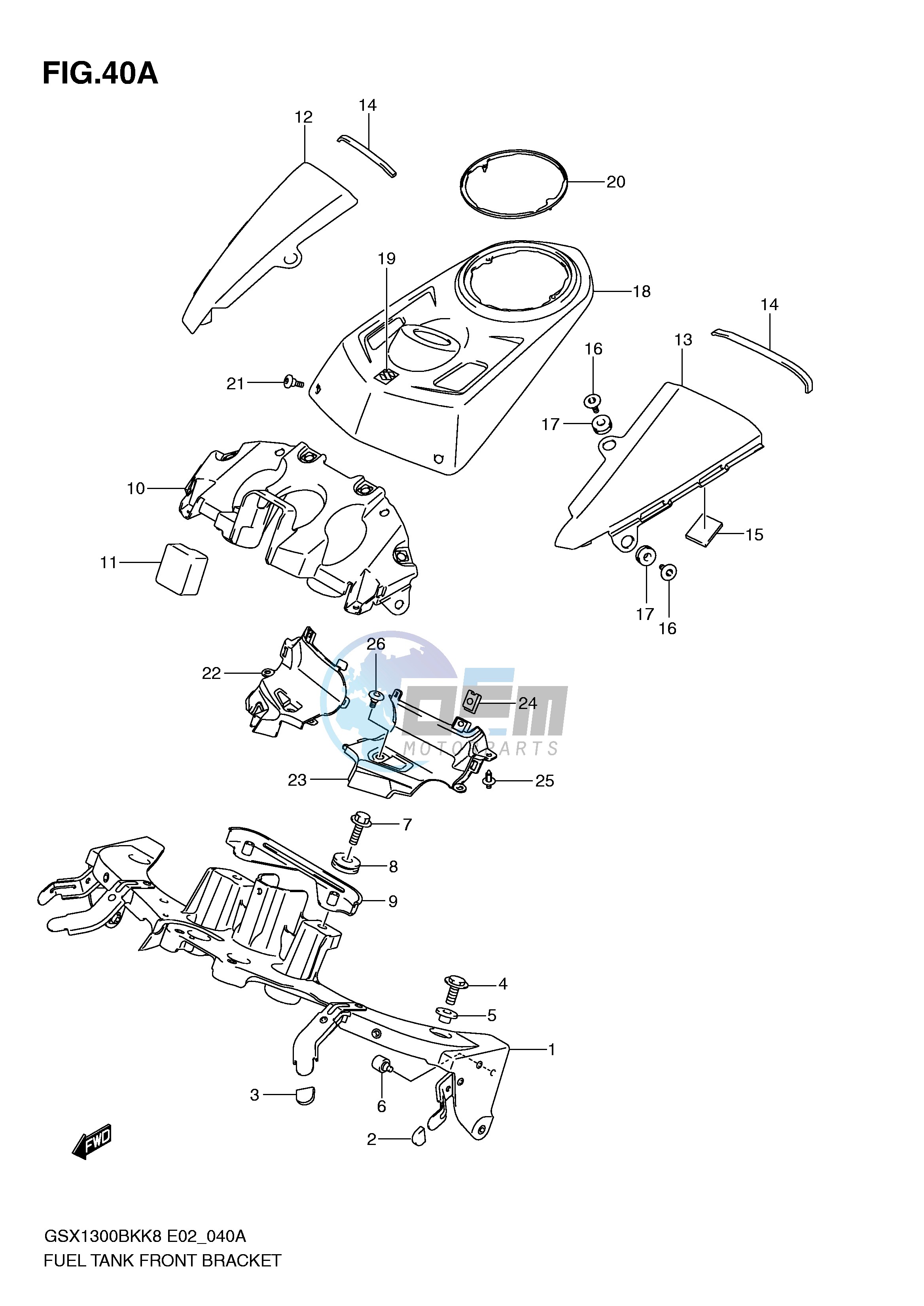 FUEL TANK FRONT BRACKET (MODEL L0)