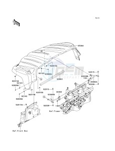 KRF 750 F [TERYX 750 4X4 NRA OUTDOORS] (F8F) F8F drawing FRONT FENDER-- S- -