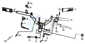 X'PRO 50 (45 KMH) (AE05W4-FR) (L4-M1) (M1 - 2021) drawing HANDLEBAR / BRAKE LEVERS /KABELS