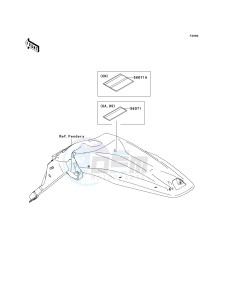 KLX 450 A [KLX450R] (A8F-A9F) A8F drawing LABELS