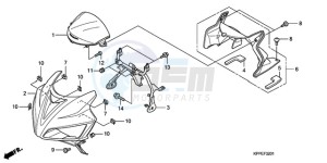 CBR125RWA Germany - (G / BLA) drawing UPPER COWL (CBR125RW7/RW9/RWA)