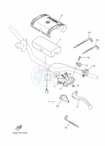 YZ250X (BF1H) drawing HANDLE SWITCH & LEVER