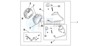 VFR800A9 ED / ABS MME TWO drawing 35 L PANNIER KIT GLORY RED