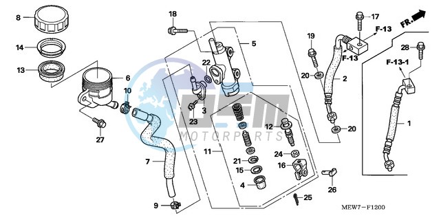 RR. BRAKE MASTER CYLINDER