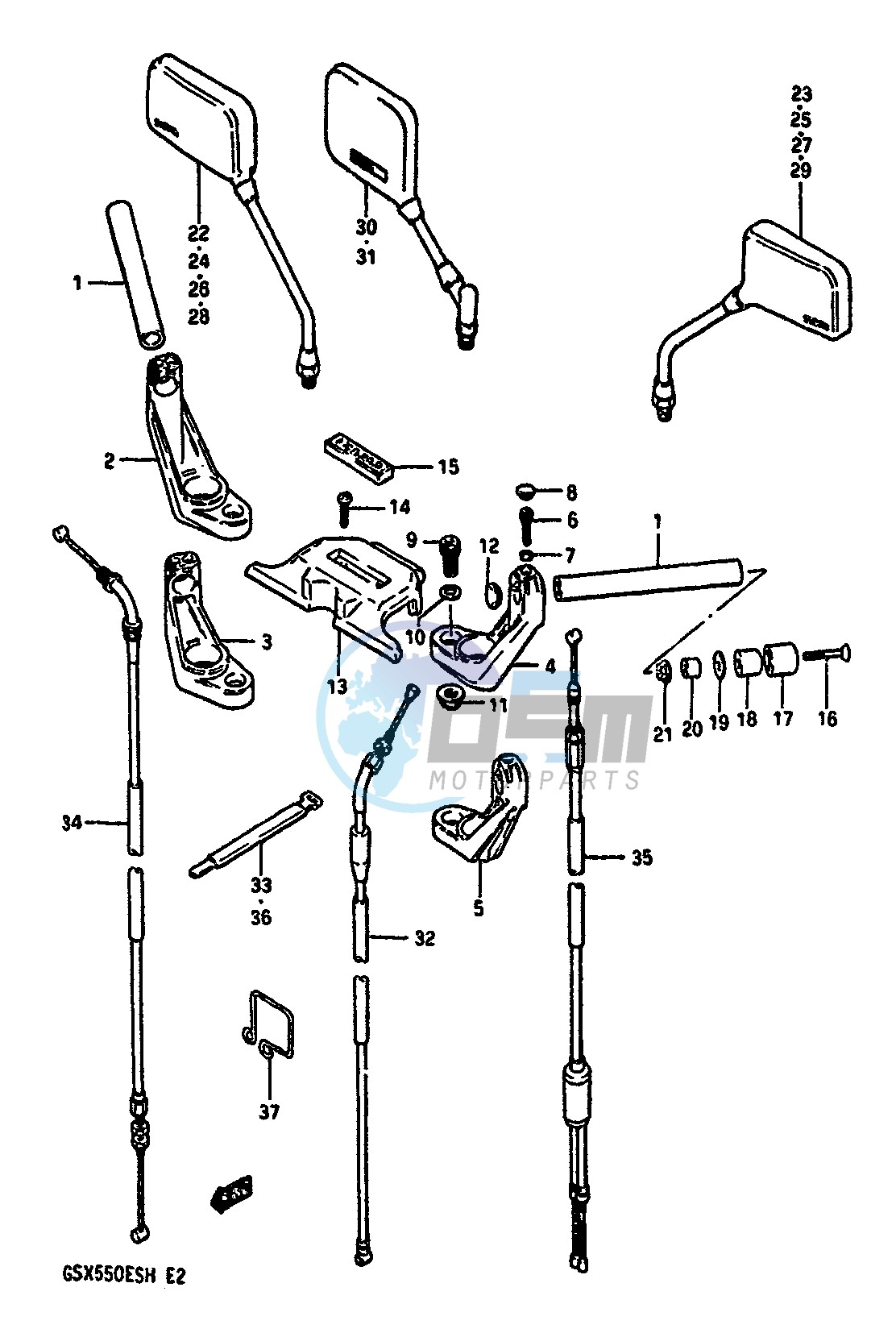 HANDLEBAR (GSX550EF EUF EG EUG EUH)