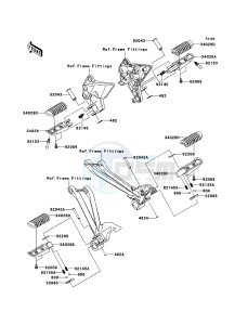 Z1000SX ZX1000GBF FR GB XX (EU ME A(FRICA) drawing Footrests