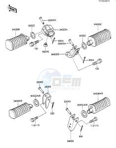 KZ 550 F [SPECTRE] (F1-F2) [SPECTRE] drawing FOOTRESTS