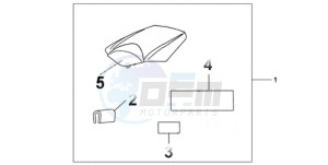 CBR1000RA9 Korea - (KO / ABS) drawing REAR SEAT COWL ACHILLES BLACK METALLIC