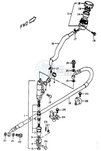 DR350 (V-W-X) drawing REAR MASTER CYLINDER