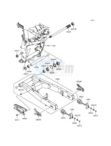 Z800 ZR800CGF UF (UK FA) XX (EU ME A(FRICA) drawing Swingarm