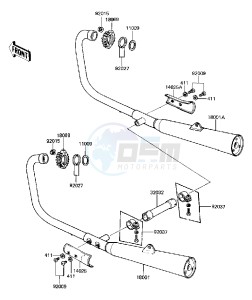 KZ 750 M [CSR TWIN] (M1) [CSR TWIN] drawing MUFFLERS