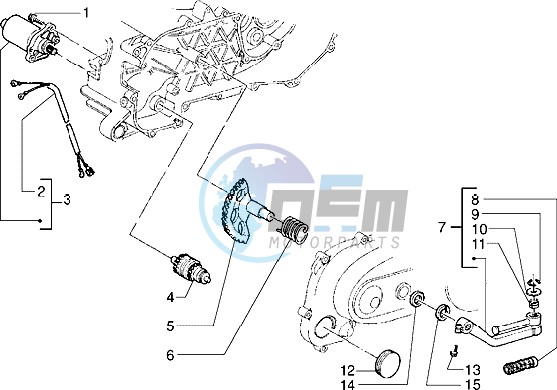 Starting motor-starter lever