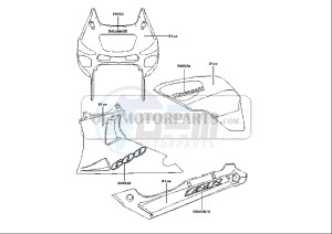 ZZR 600 (EU) drawing DECALS ZX600 E12H BLUE