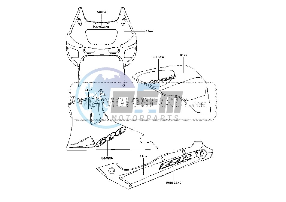 DECALS ZX600 E12H BLUE