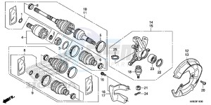 TRX500FM5G TRX500FM Australia - (U) drawing FRONT KNUCKLE/FRONT DRIVE SHAFT