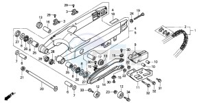 CR250R drawing SWINGARM/DRIVE CHAIN