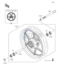 Z1000 ABS ZR1000GFF FR GB XX (EU ME A(FRICA) drawing Front Hub