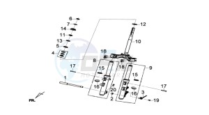 GTS 300i drawing FRONT FORK/ STEERING HEAD BEARING / FRONT FORK