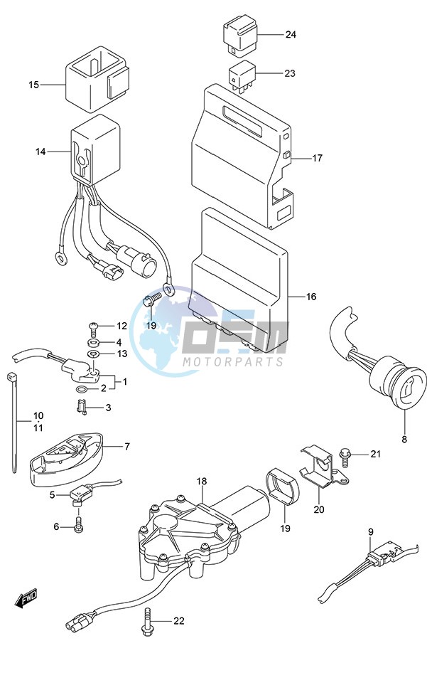 PTT Switch/Engine Control Unit (Model: TG/ZG)