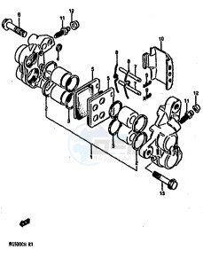 RG500 (E1) Gamma drawing FRONT CALIPERS