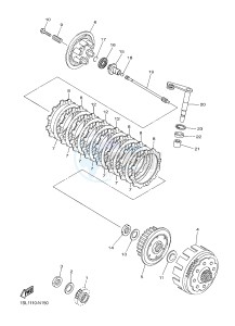 YZ450F (1SL1 1SL2 1SL3 1SL4) drawing CLUTCH