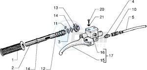 PX 150 E drawing Handlebars component parts