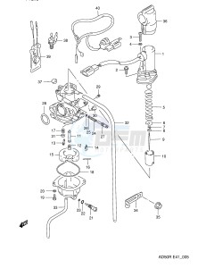 AD50 (E41) drawing CARBURETOR (MODEL L E41 ~E.NO.211604)