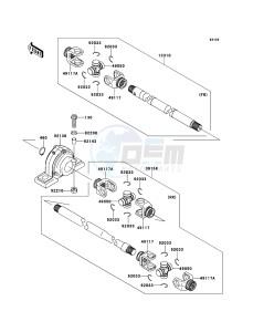 MULE 4010 DIESEL 4x4 KAF950F9F EU drawing Drive Shaft-Propeller