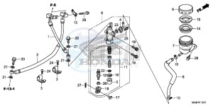 CB600FAD Hornet - CB600F ABS England - (3ED) drawing REAR BRAKE MASTER CYLINDER (CB600FA)