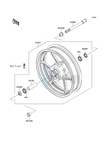 Z750 ZR750J6F FR GB XX (EU ME A(FRICA) drawing Front Hub