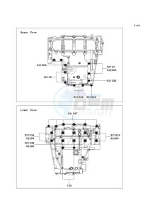 ZX 600 N [NINJA ZX-6RR] (6F) N6F drawing CRANKCASE BOLT PATTERN