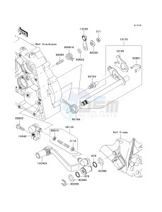 KLX 140 A [KLX140] (A8F-A9FA) A8F drawing GEAR CHANGE MECHANISM