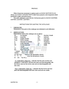 GSX750 (E4) drawing * CATALOG PREFACE *