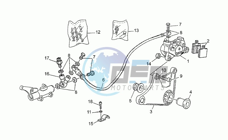 Rear brake caliper