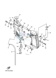 YZ250X (BF1H) drawing RADIATOR & HOSE