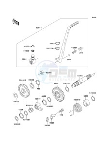 KDX 220 A [KDX220R] (A9) [KDX220R] drawing KICKSTARTER MECHANISM