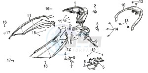 JOYRIDE 125 drawing MOTOR COWLING L / R / TAIL LIGHT