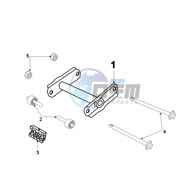 ENGINEMOUNT WITH LONG MOUNT RUBBERS