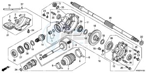 TRX500FPED TRX500FPE ED drawing REAR FINAL GEAR