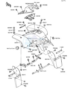 KSF 250 A [MOJAVE 250] (A3-A7) [MOJAVE 250] drawing FRONT FENDER