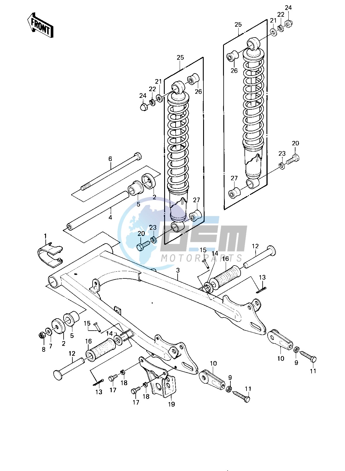 SWING ARM_SHOCK ABSORBERS -- 80-81 KE175-D2_D3- -