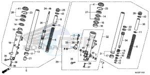 GL1800BG GOLDWING - F6B UK - (E) drawing FRONT FORK