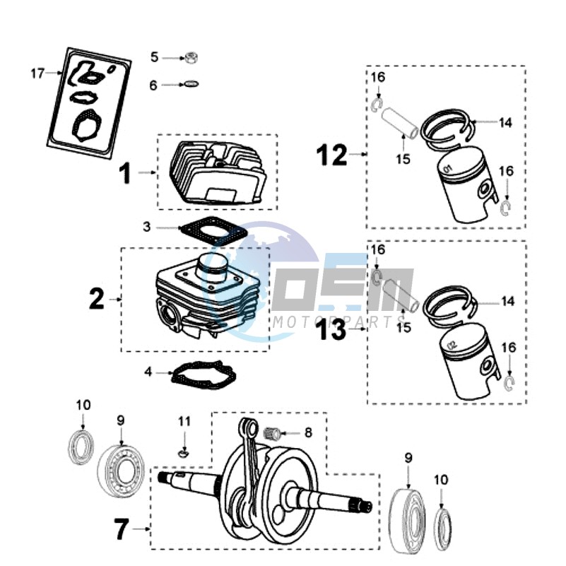 CRANKSHAFT AND CYLINDER