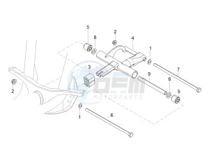 SCARABEO 50 2T CARBURATORE E4 STREET (EMEA) drawing Swing arm