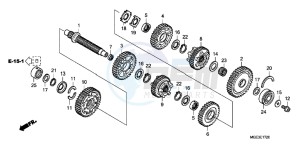 VFR1200FDD VFR1200F Dual Clutch UK - (E) drawing TRANSMISSION (VFR1200FD) (COUNTERSHAFT)