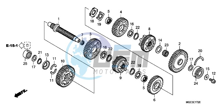 TRANSMISSION (VFR1200FD) (COUNTERSHAFT)