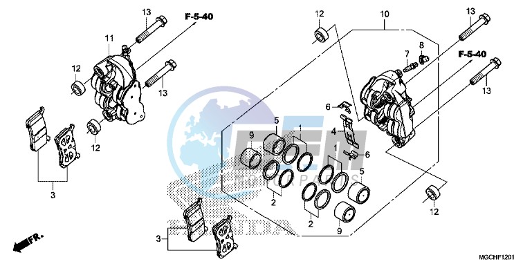 FRONT BRAKE CALIPER (CB1100NA/ NAD)